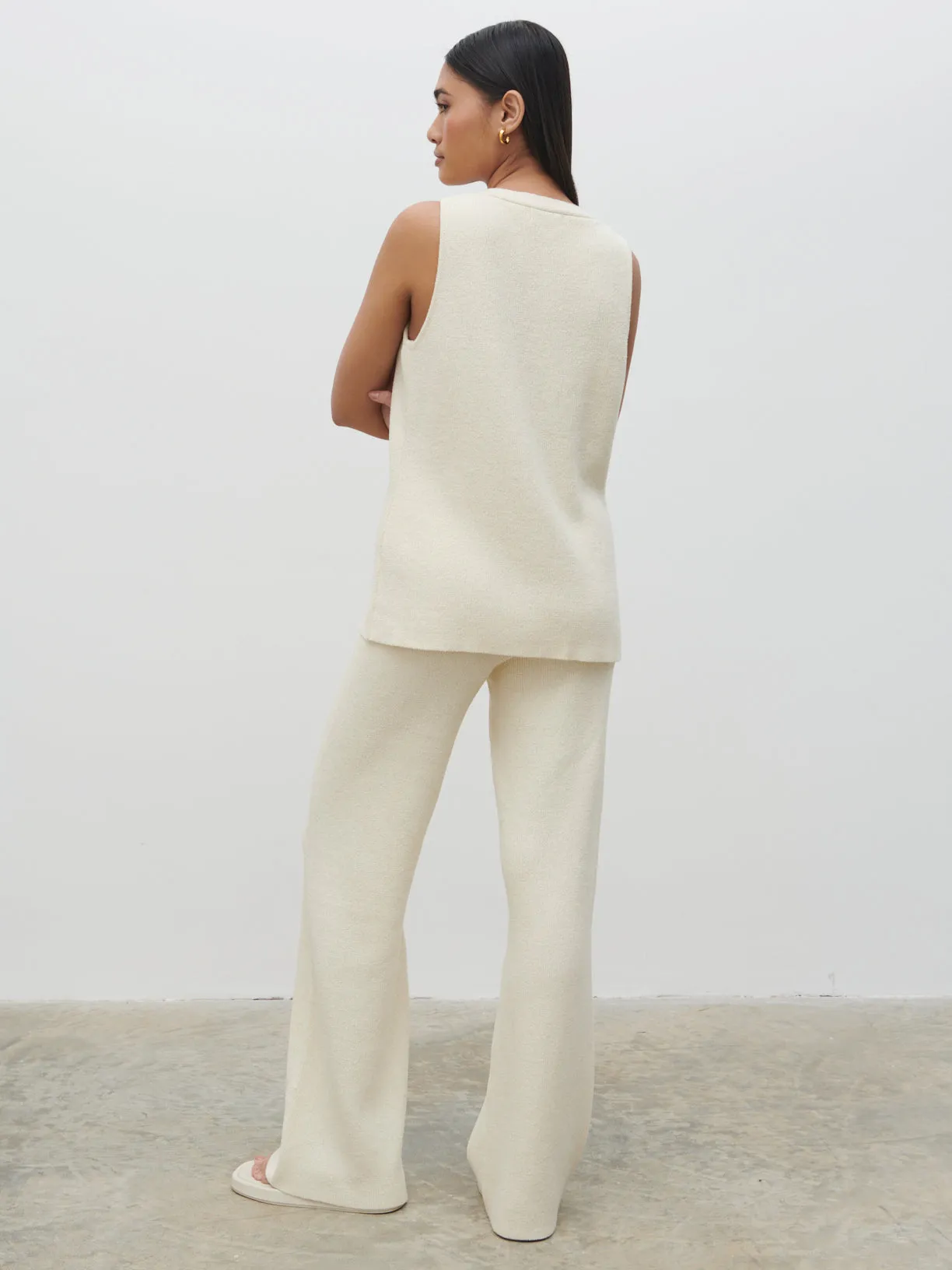 Kourtney Knit Trousers - Cream