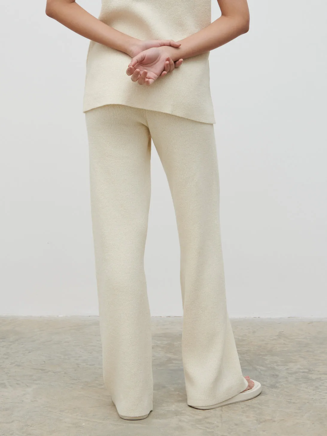 Kourtney Knit Trousers - Cream