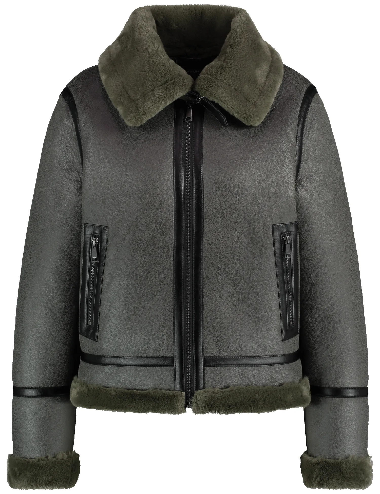 Lambskin jacket made of faux fur