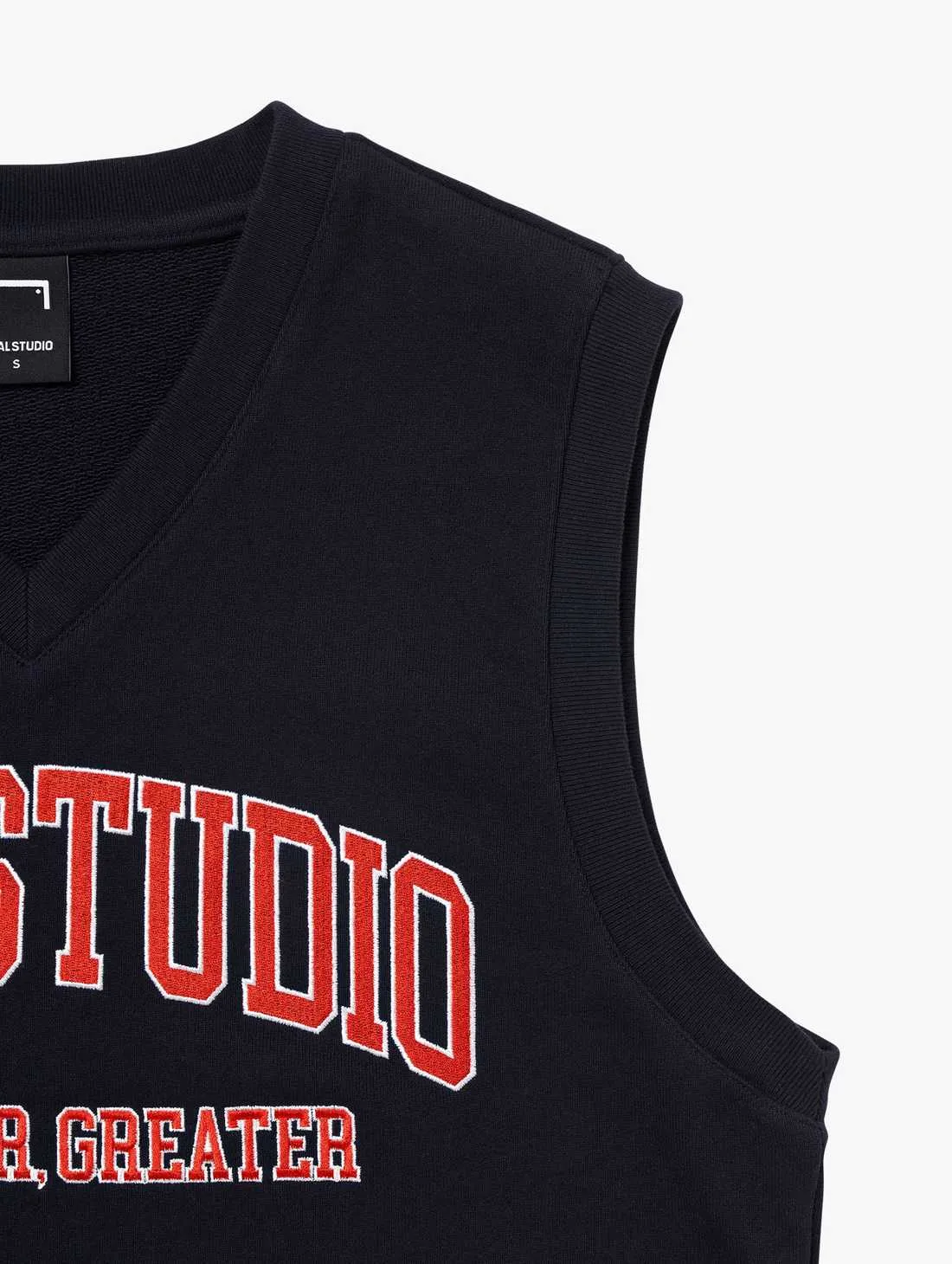 LETTERING VARSITY VEST-NAVY