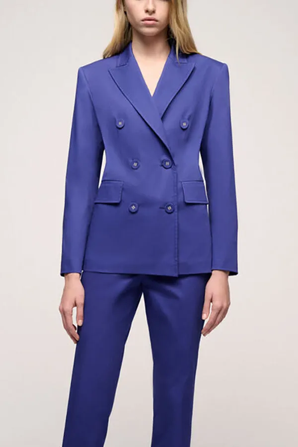 Luisa Spagnoli VIVACITA BLUETTE DOUBLE-BREASTED JACKET