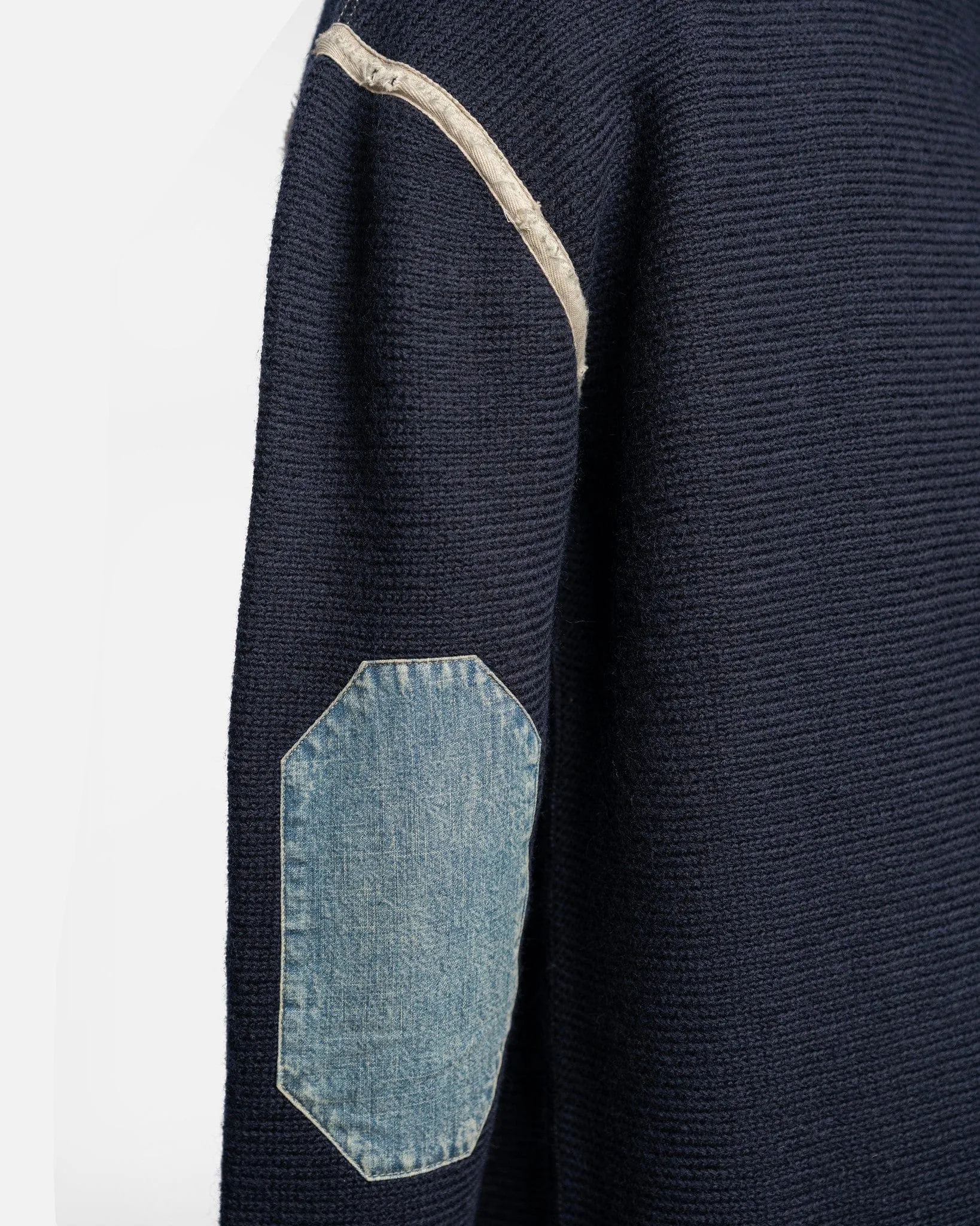 Maison Margiela Denim Elbow Patch Pullover in Navy