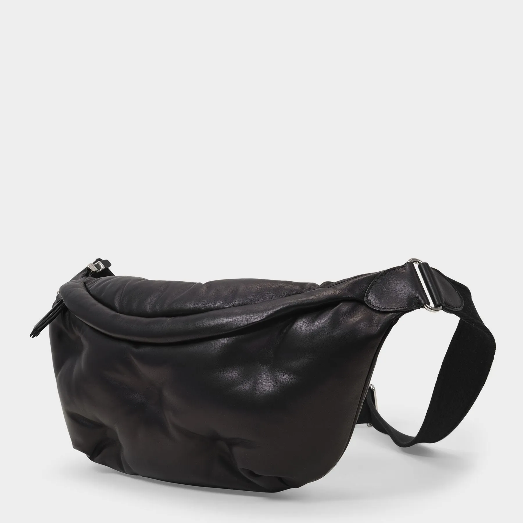 Maison Margiela  Glam Slam Belt Bag in Black Leather