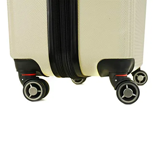 Mia Toro Italy Lumina Hardside Spinner Luggage Carry-on, Cream