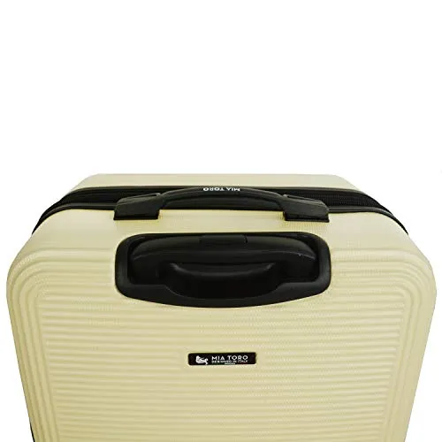 Mia Toro Italy Lumina Hardside Spinner Luggage Carry-on, Cream