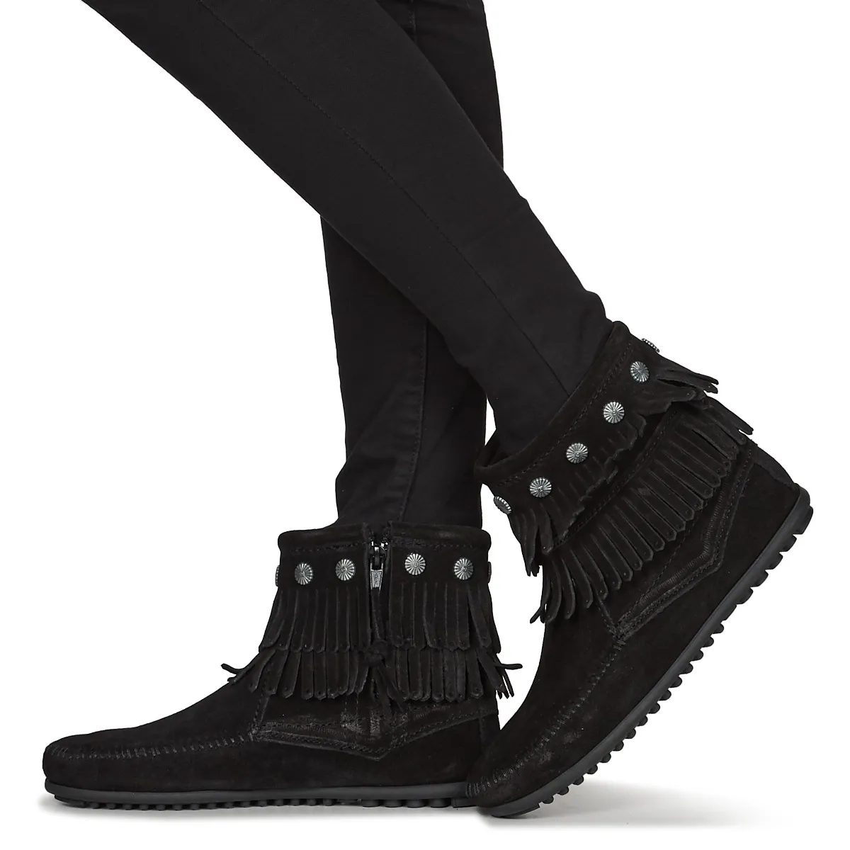 Minnetonka DOUBLE FRINGE SIDE ZIP BOOT