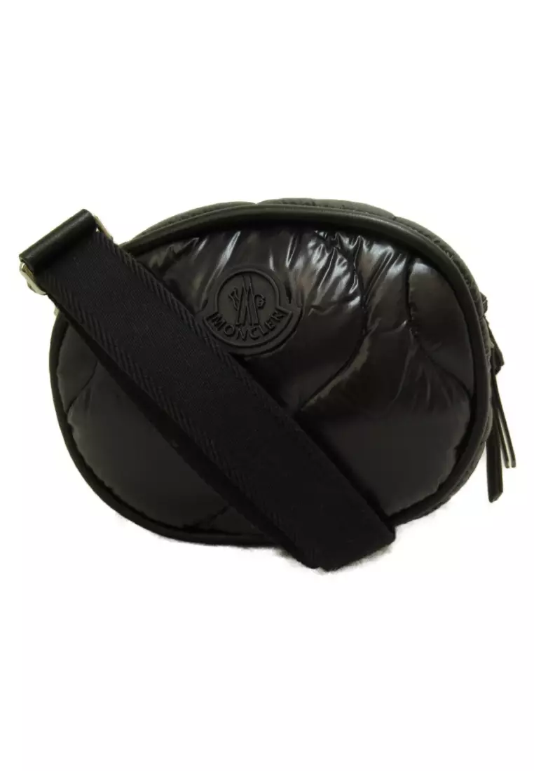 Moncler Pre-loved Moncler belt bag waist bag leather black