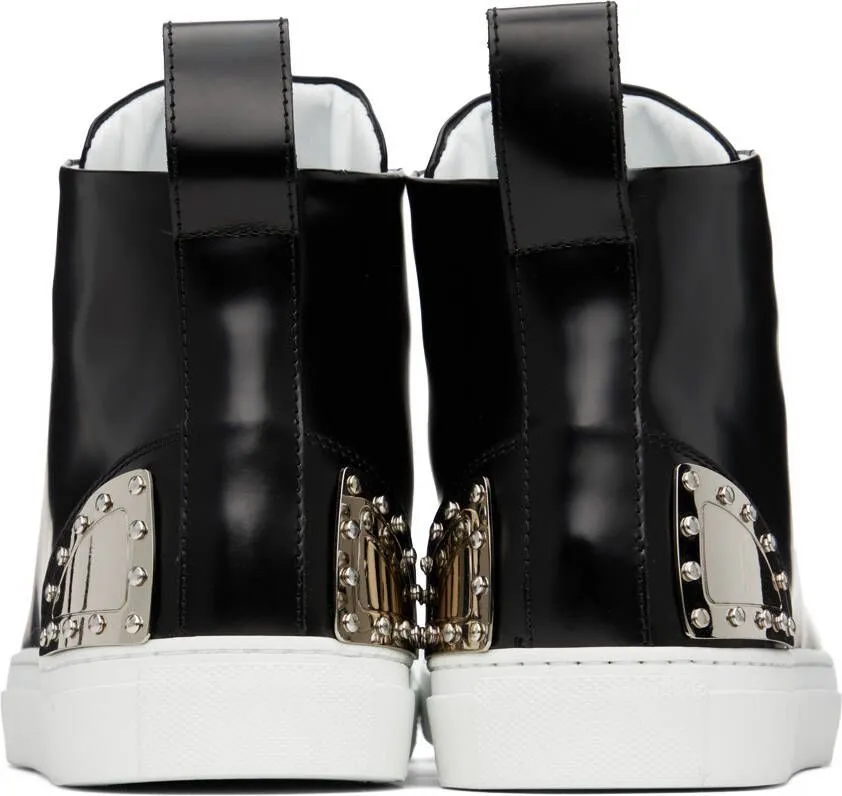 Moschino Black Metal Plaque Sneakers