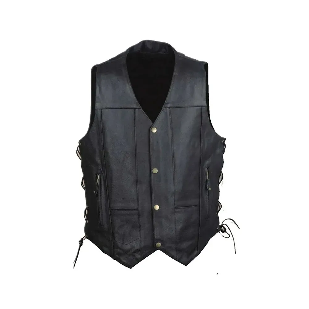 Multi Pocket Black Vest Mens