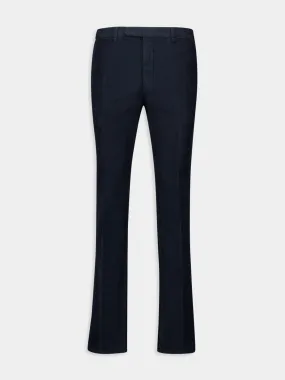 Navy Blue Classic Fit Trousers