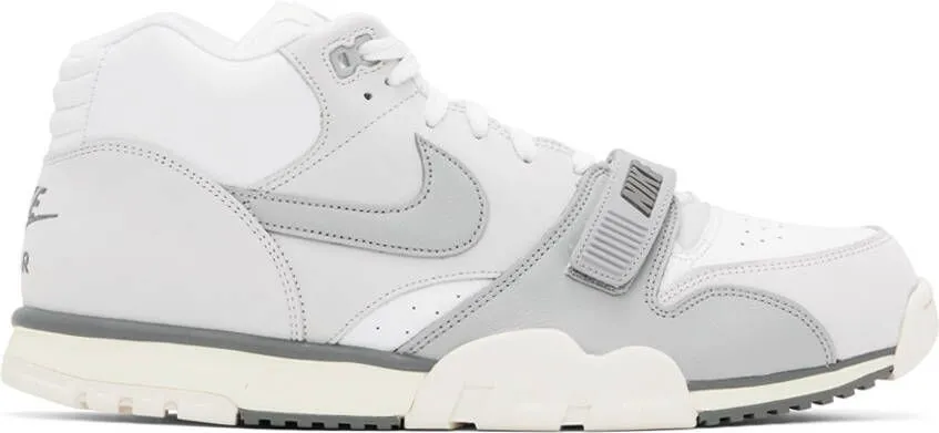 Nike White & Gray Air Trainer 1 Sneakers