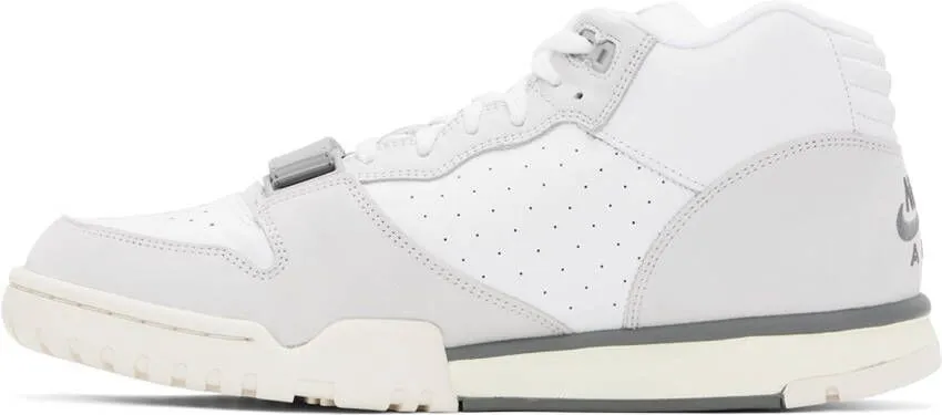 Nike White & Gray Air Trainer 1 Sneakers