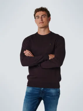 No Excess 2 colour Port Wine Crew Neck Pullover