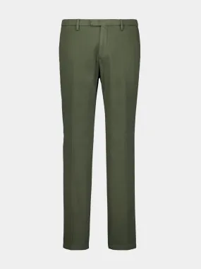 Olive Green Classic Fit Trousers