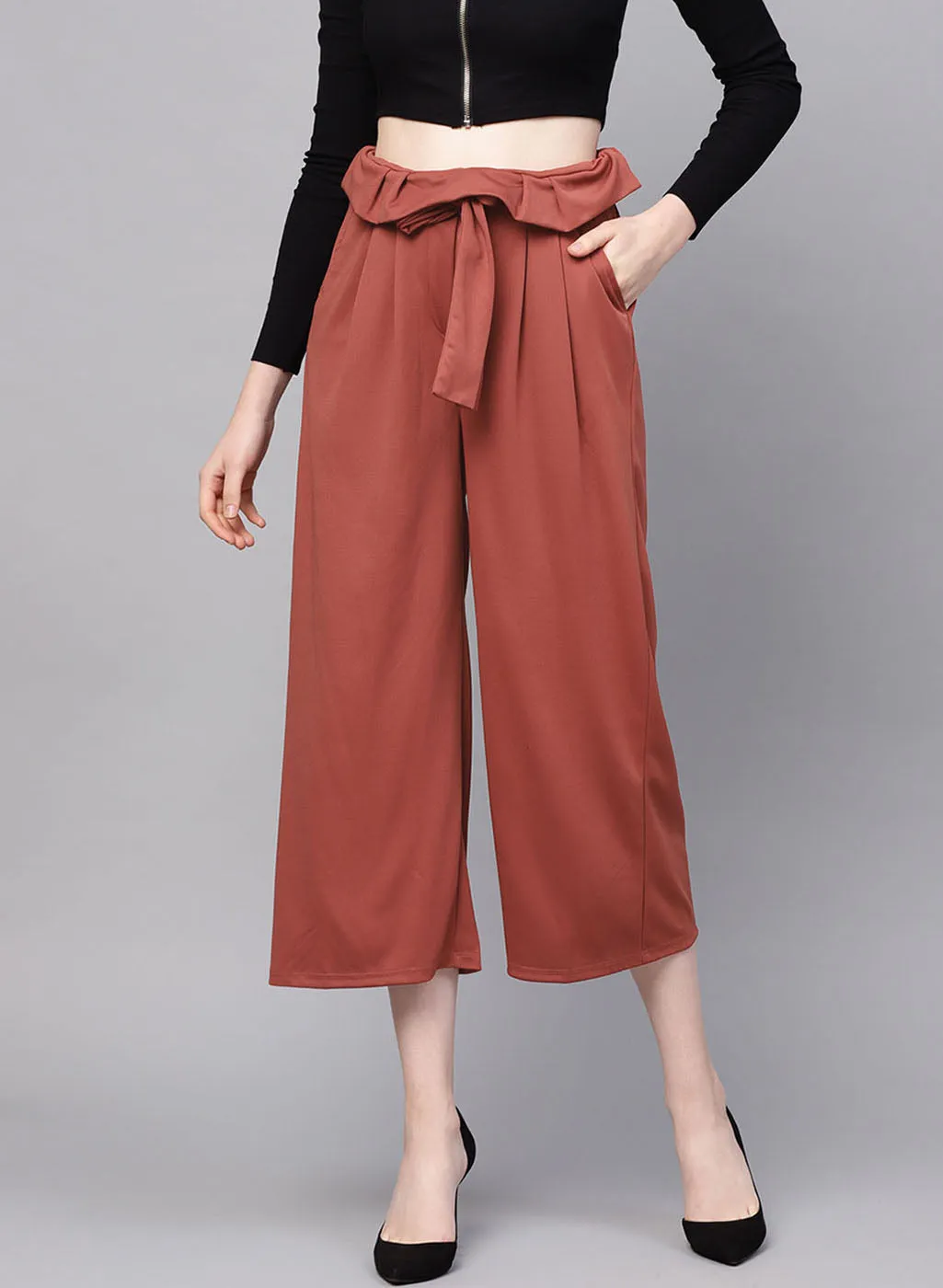 Paper Bag Culotte With Belt