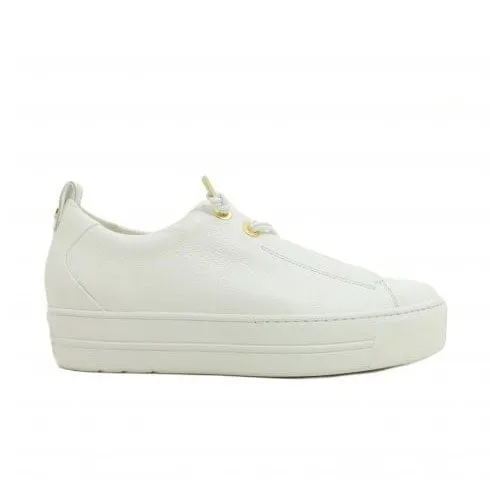 Paul Green 5017-00 | White/Gold Leather | Womens Slip On Trainers