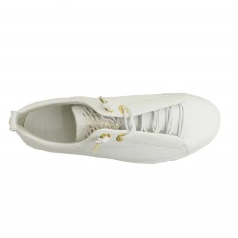 Paul Green 5017-00 | White/Gold Leather | Womens Slip On Trainers