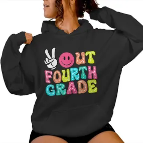 Peace Out 4Th Grade Graduation Class 2024 Last Day Of School Women Hoodie