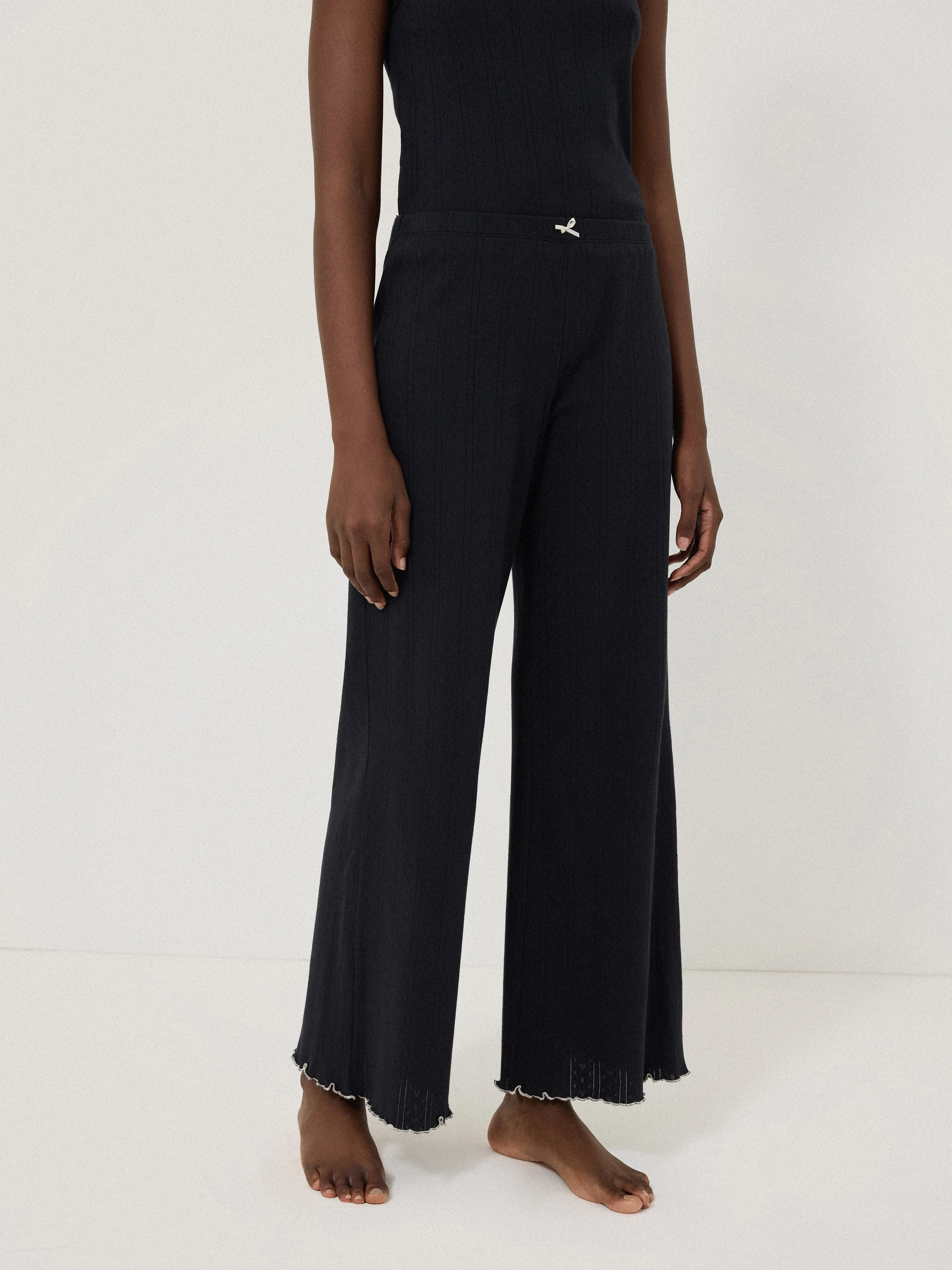 Pointelle Pyjama Trousers | Navy