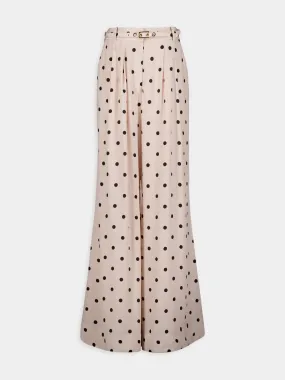 Polka-Dot High-Waist Trousers