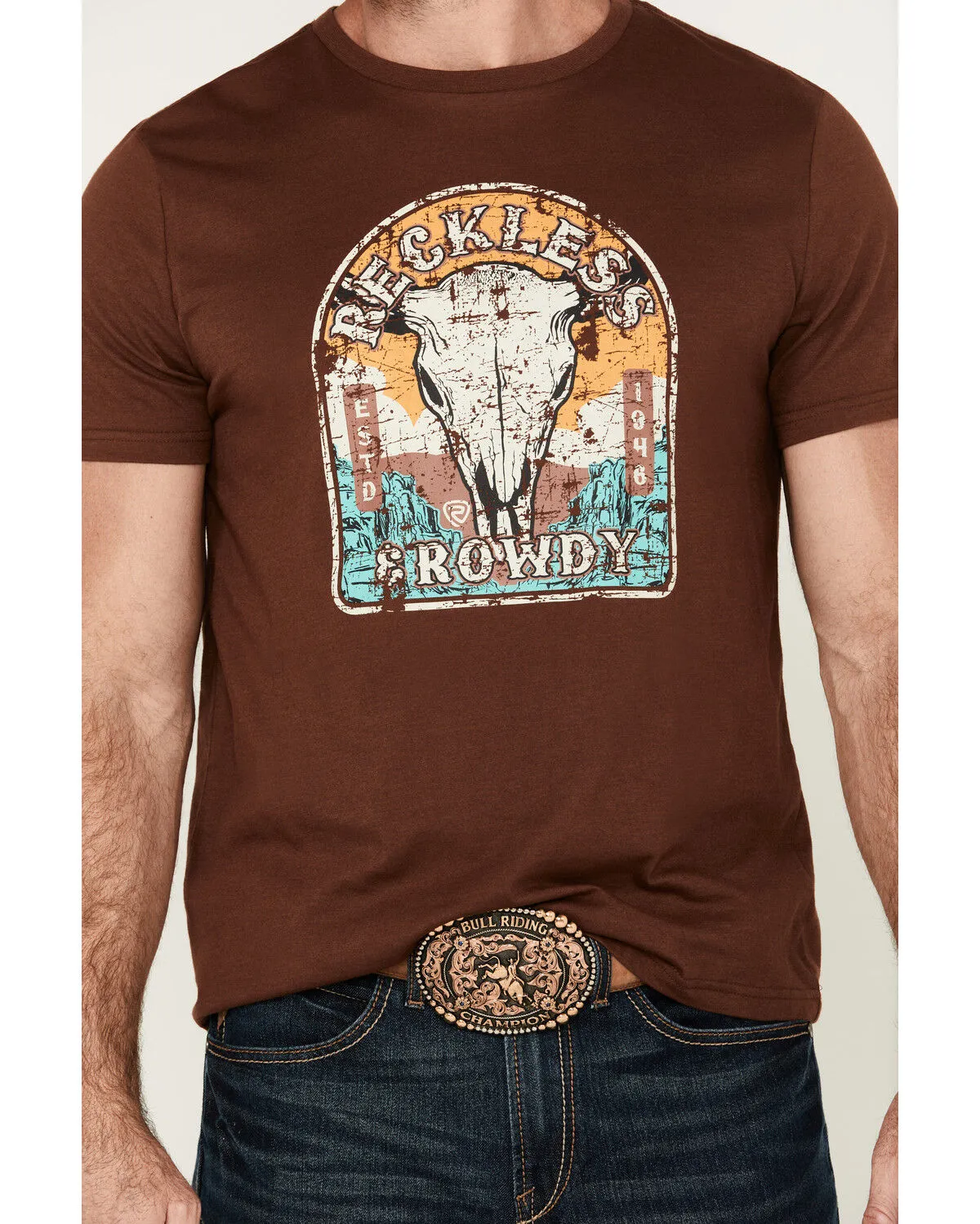 Product Name:  Rock & Roll Denim Men's Boot Barn Exclusive Reckless & Rowdy Short Sleeve Graphic T-Shirt