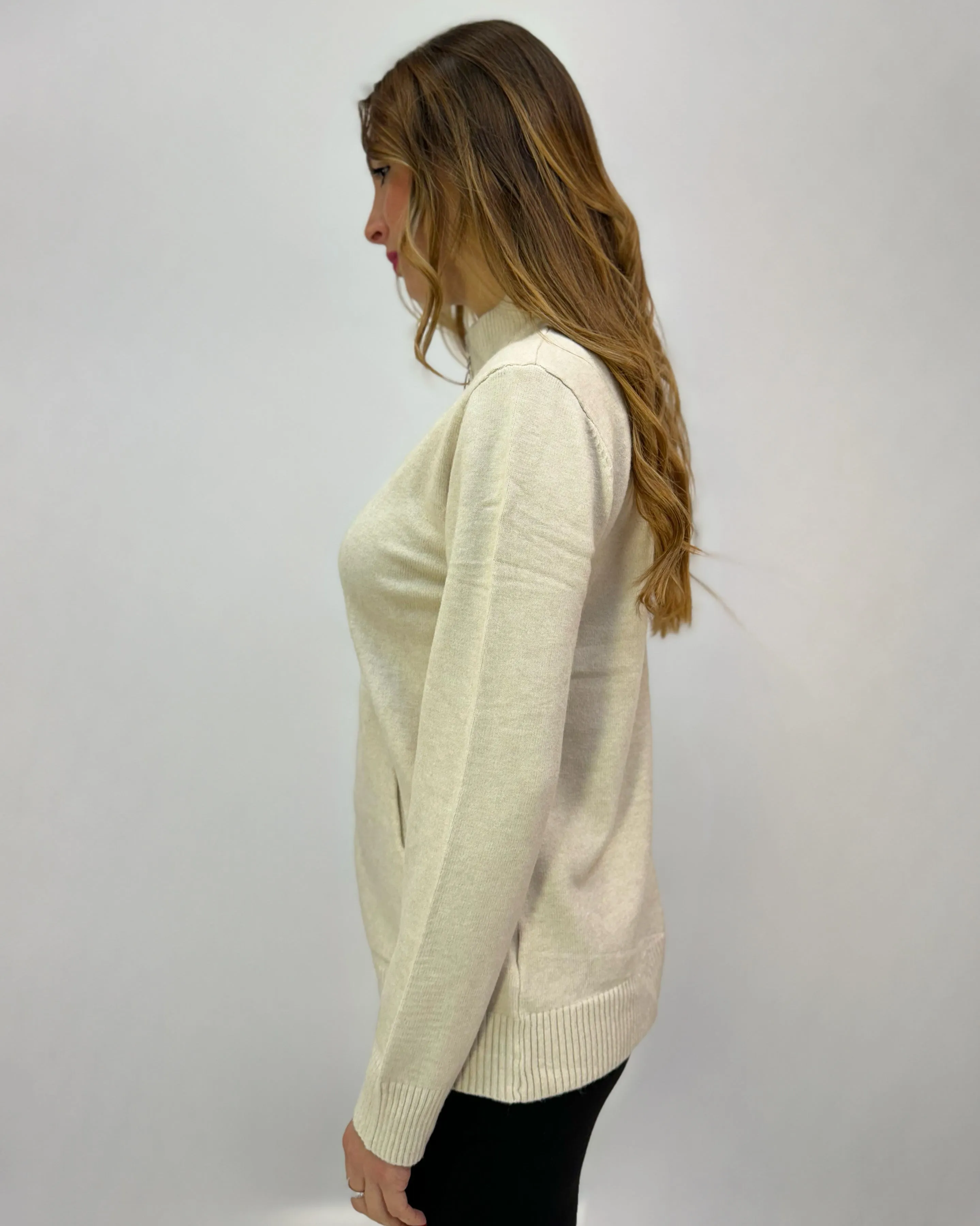 Pullover lupetto con zip