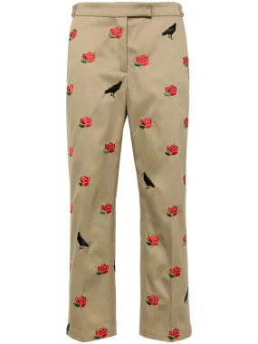 Raven and roses cotton trousers