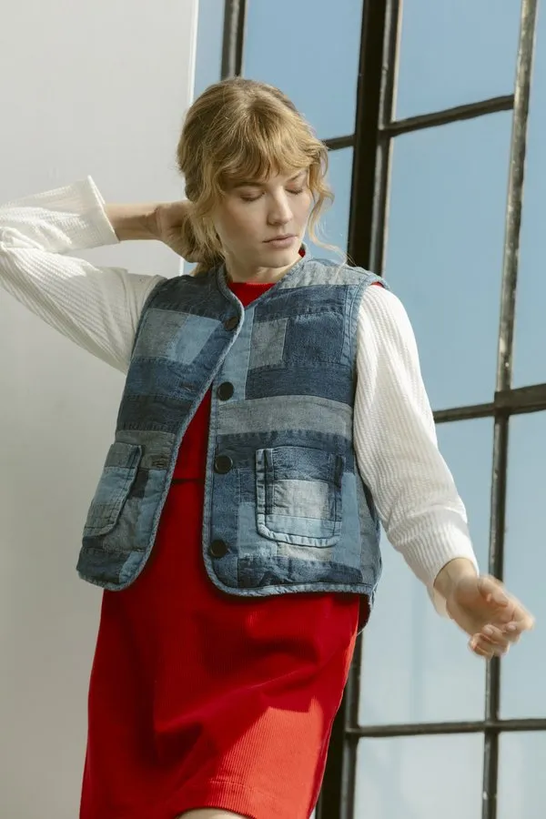 Reversible Vest - Log Cabin