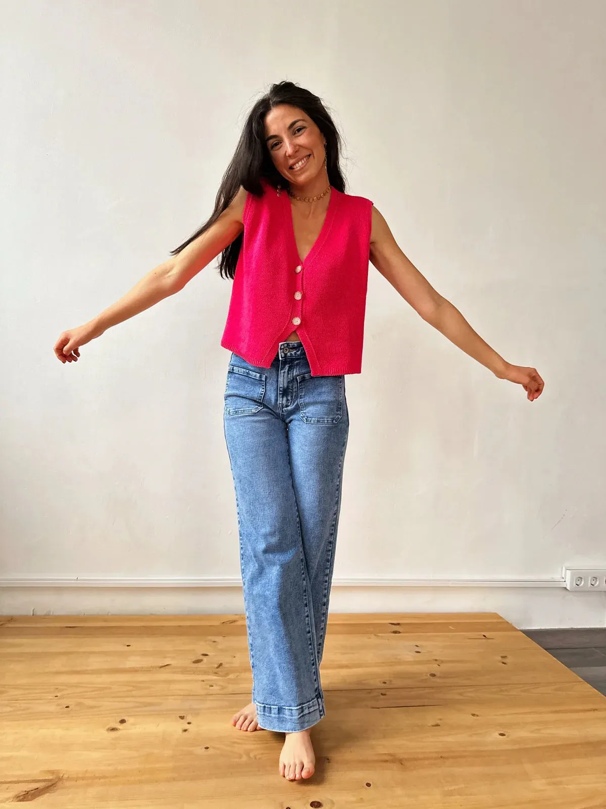 ROUS FUCHSIA COTTON VEST