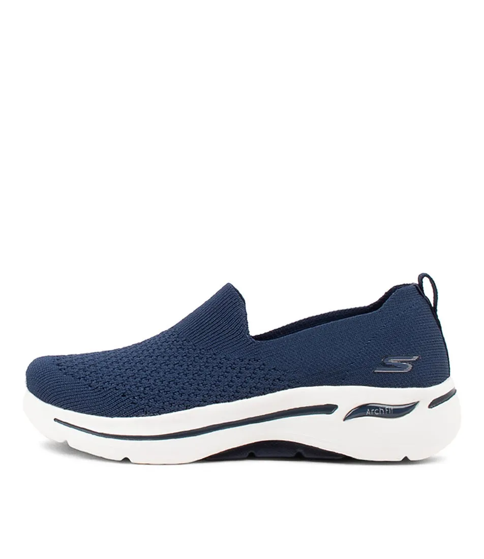 SKECHERS Go Walk Arch Fit Navy Smooth Sneakers