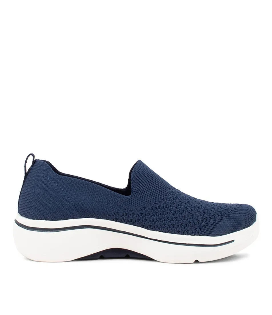 SKECHERS Go Walk Arch Fit Navy Smooth Sneakers