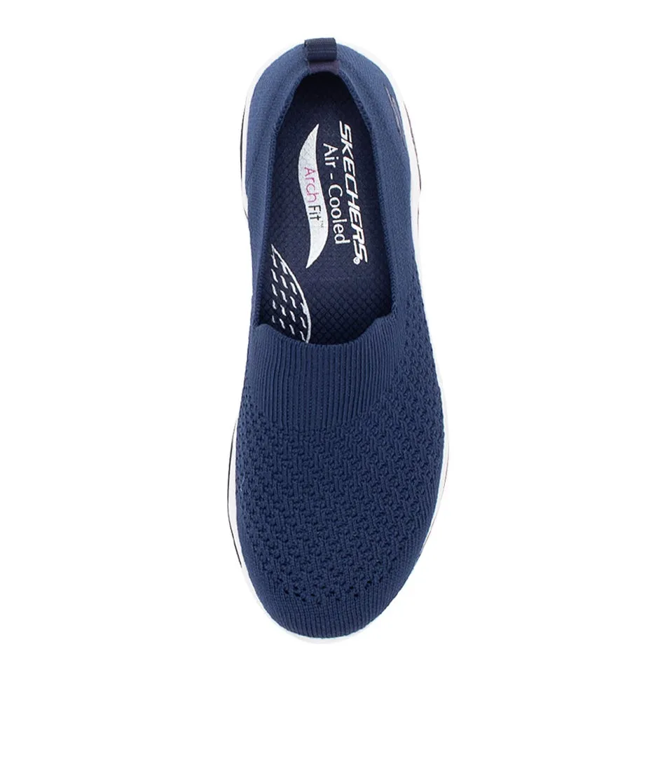 SKECHERS Go Walk Arch Fit Navy Smooth Sneakers