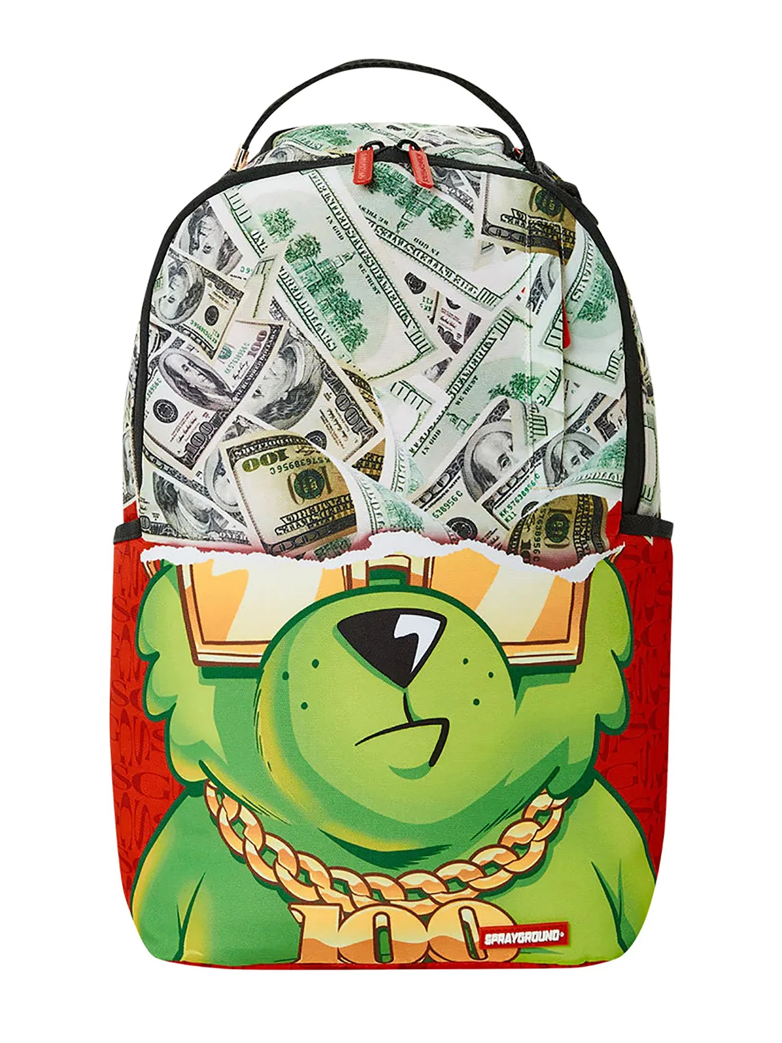 Sprayground Money Bear Dreamin Backpack - Green/Red