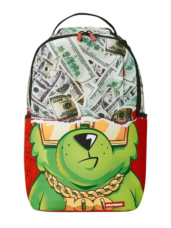 Sprayground Money Bear Dreamin Backpack - Green/Red