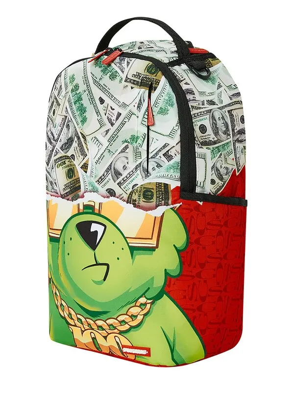 Sprayground Money Bear Dreamin Backpack - Green/Red