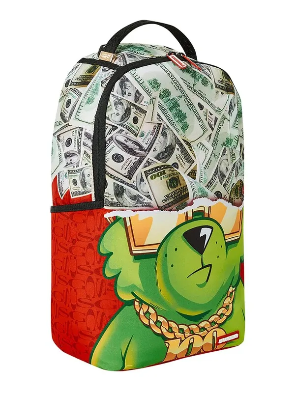 Sprayground Money Bear Dreamin Backpack - Green/Red