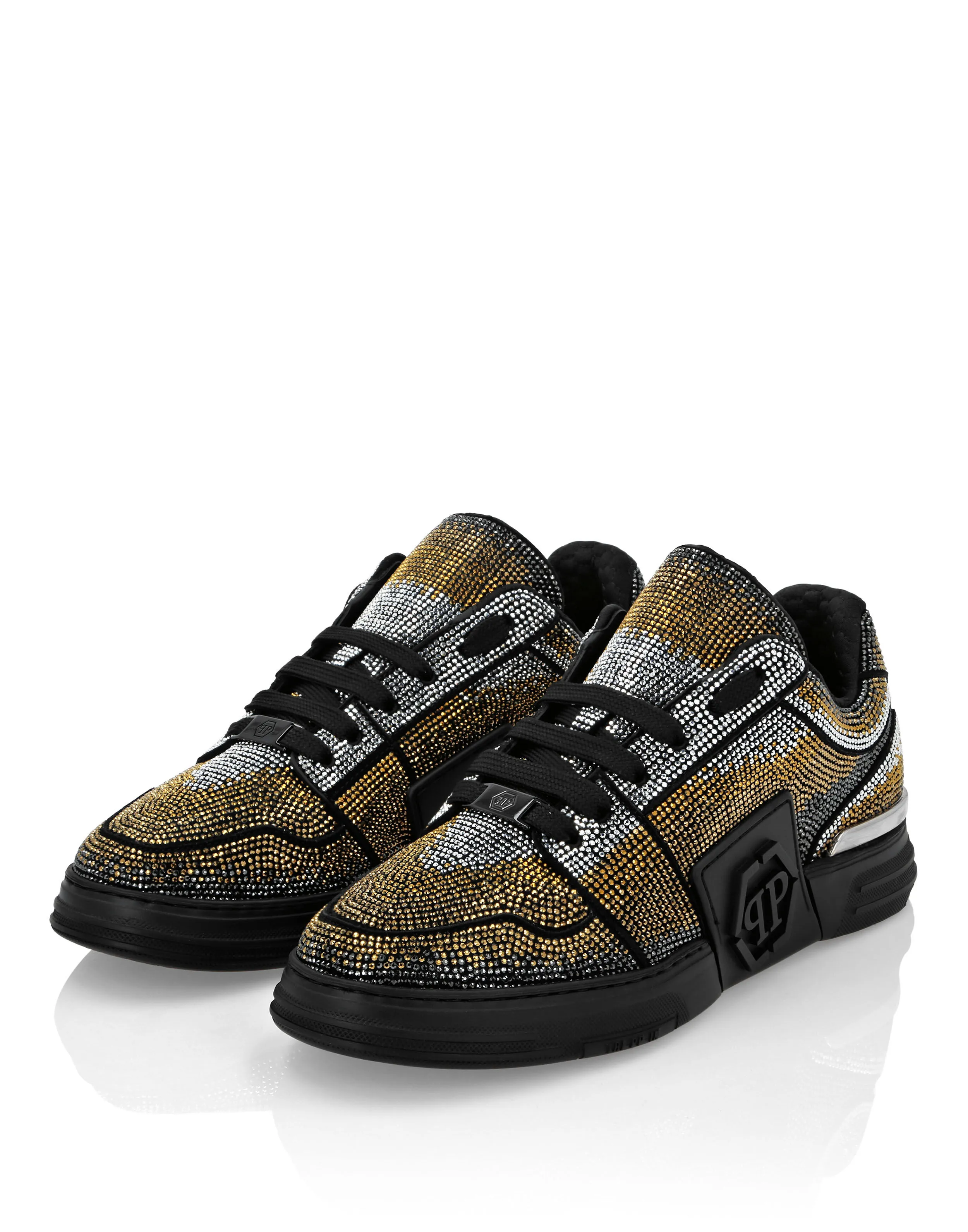 Suede Lo-Top Sneakers Strass Hexagon