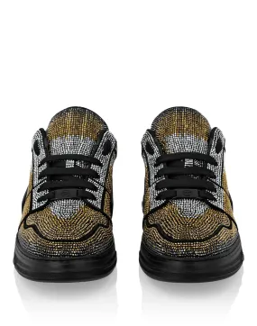 Suede Lo-Top Sneakers Strass Hexagon