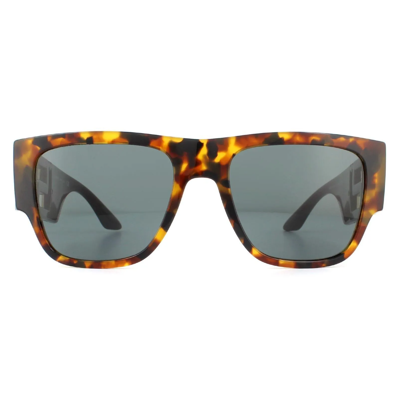 Sunglasses | Rectangle Havana Dark Grey Sunglasses | Versace