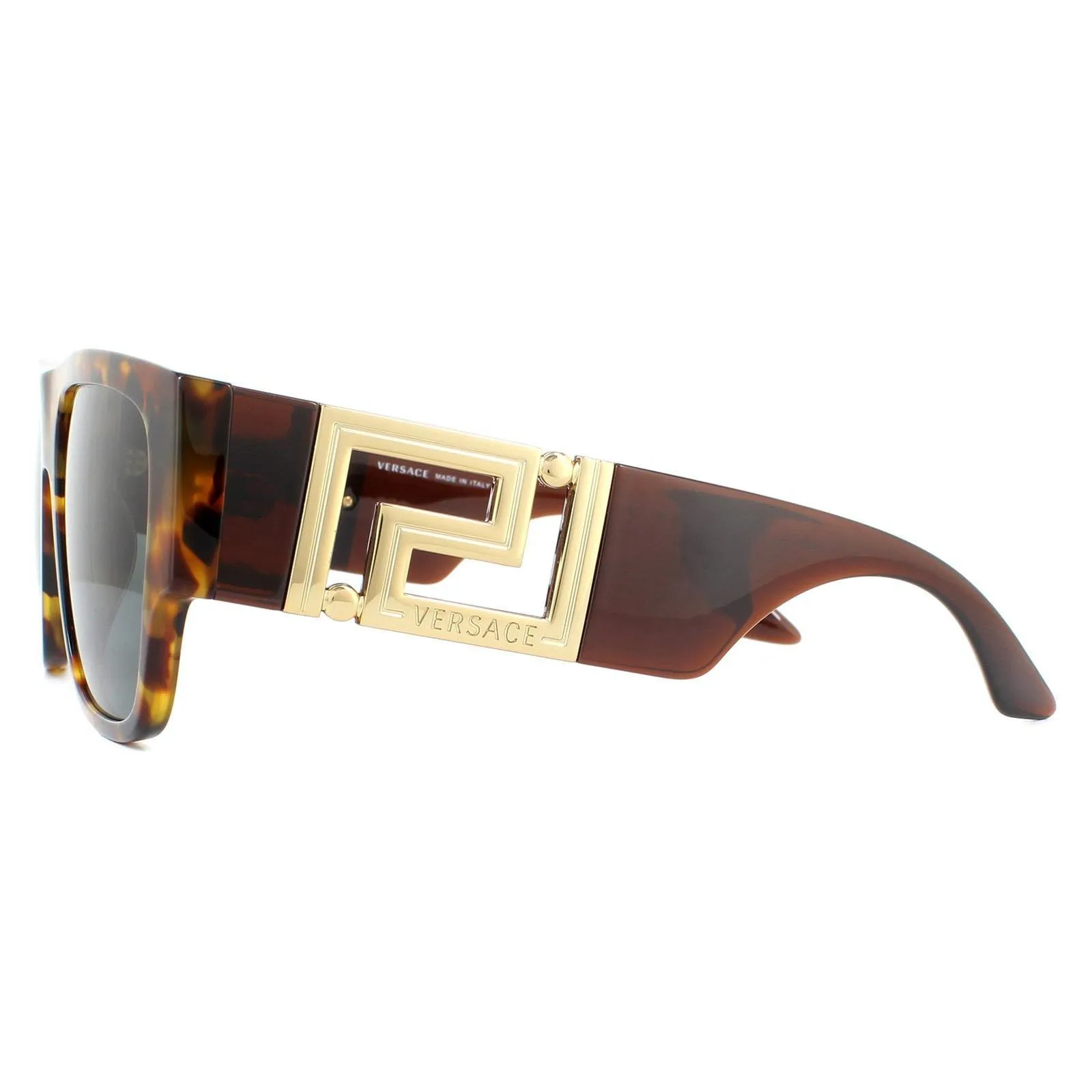 Sunglasses | Rectangle Havana Dark Grey Sunglasses | Versace