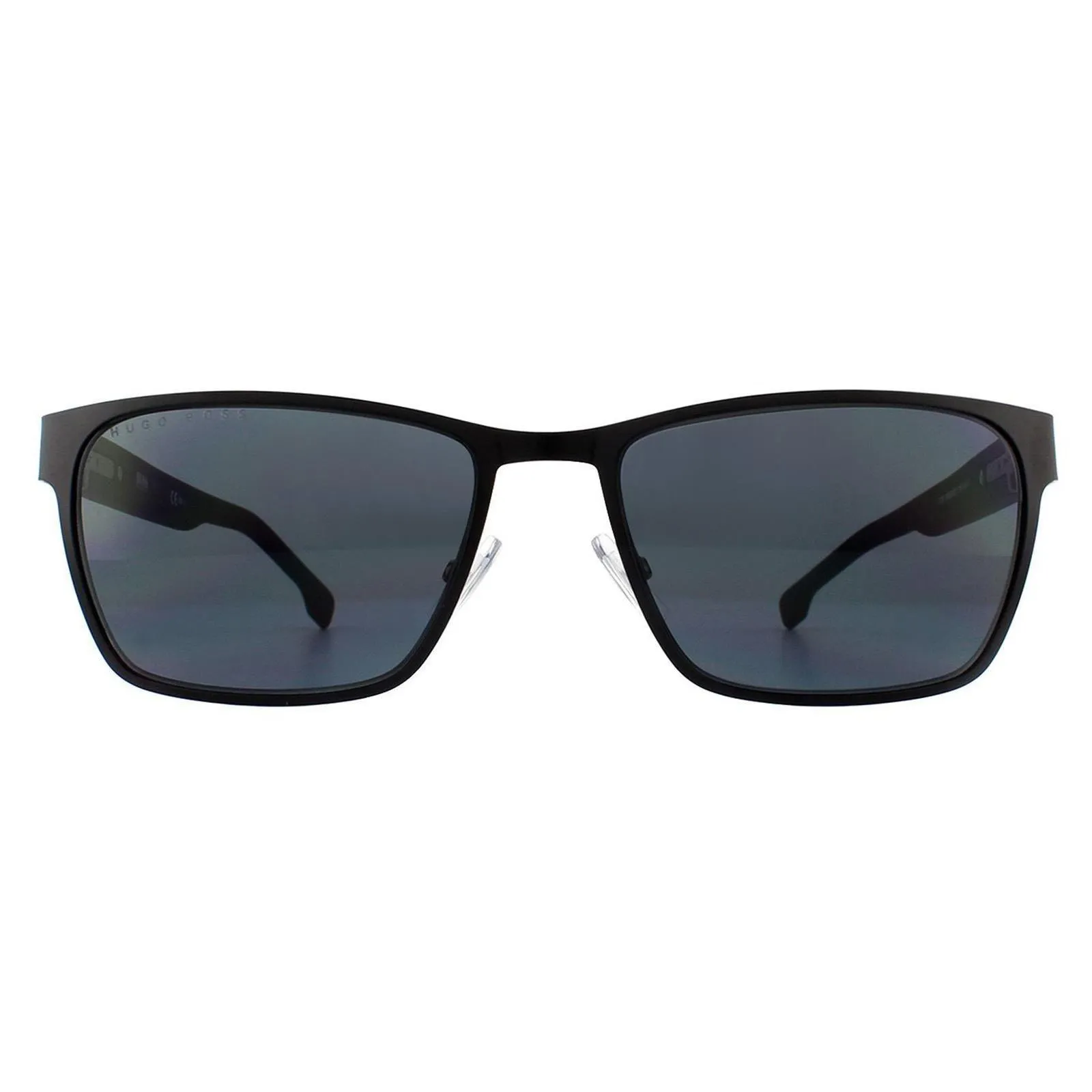 Sunglasses | Rectangle Matt Black Grey Sunglasses | Hugo Boss