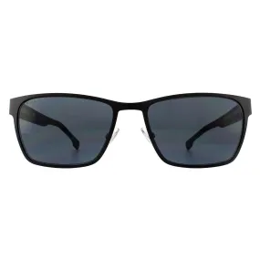 Sunglasses | Rectangle Matt Black Grey Sunglasses | Hugo Boss