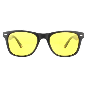 Sunglasses | Rectangle Matte Black Rubbertouch Yellow High Contrast Polarized Sunglasses | montana