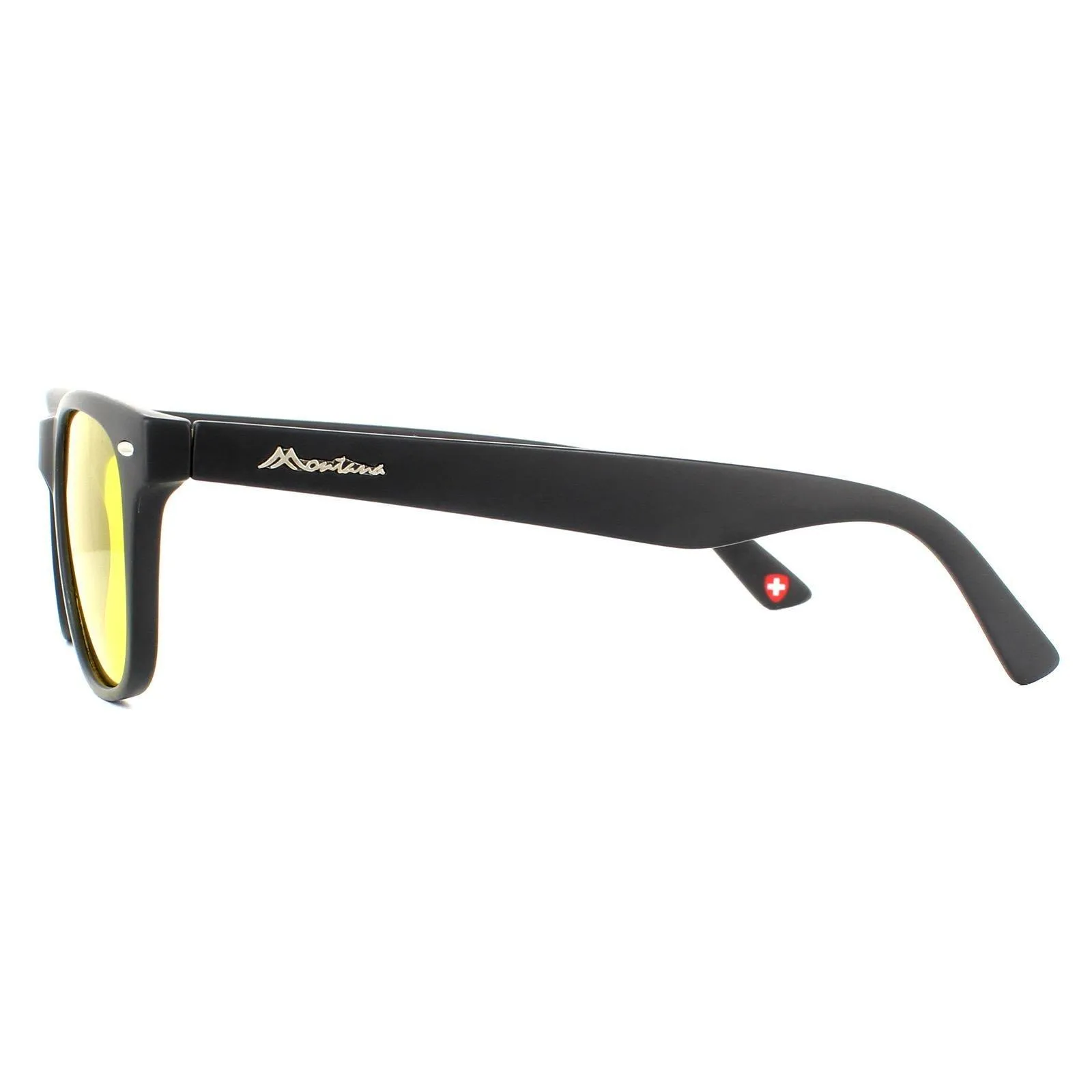 Sunglasses | Rectangle Matte Black Rubbertouch Yellow High Contrast Polarized Sunglasses | montana