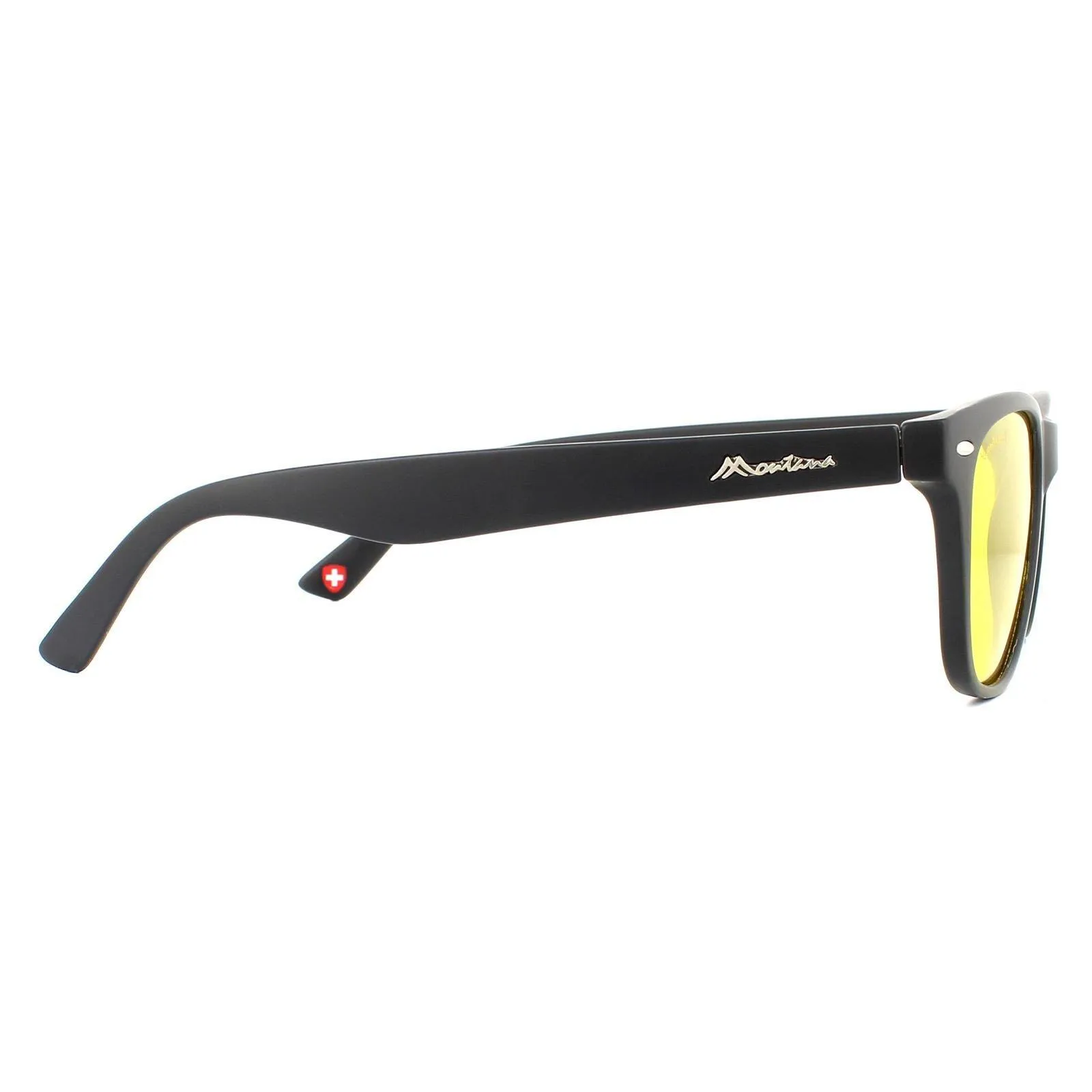 Sunglasses | Rectangle Matte Black Rubbertouch Yellow High Contrast Polarized Sunglasses | montana