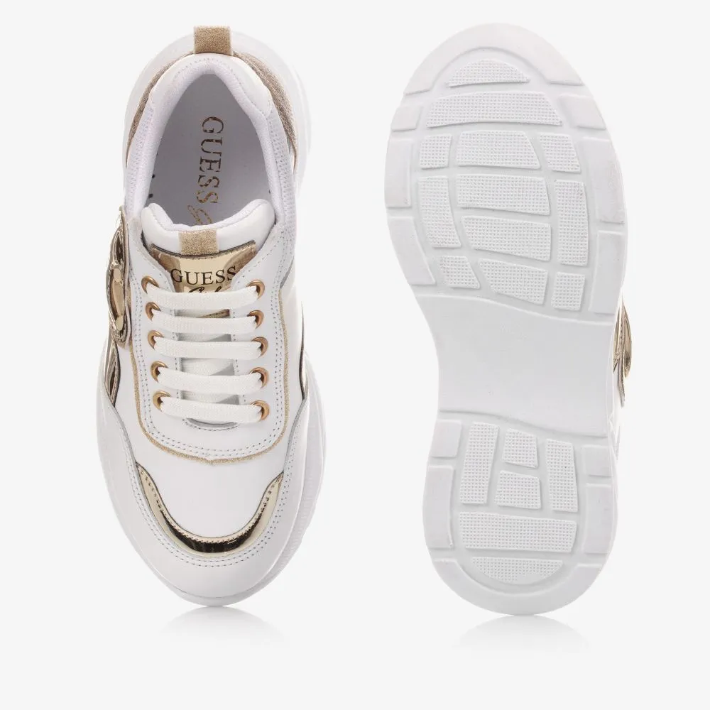 Teen White & Gold Trainers