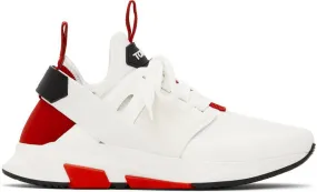 TOM FORD White & Red Jago Sneakers