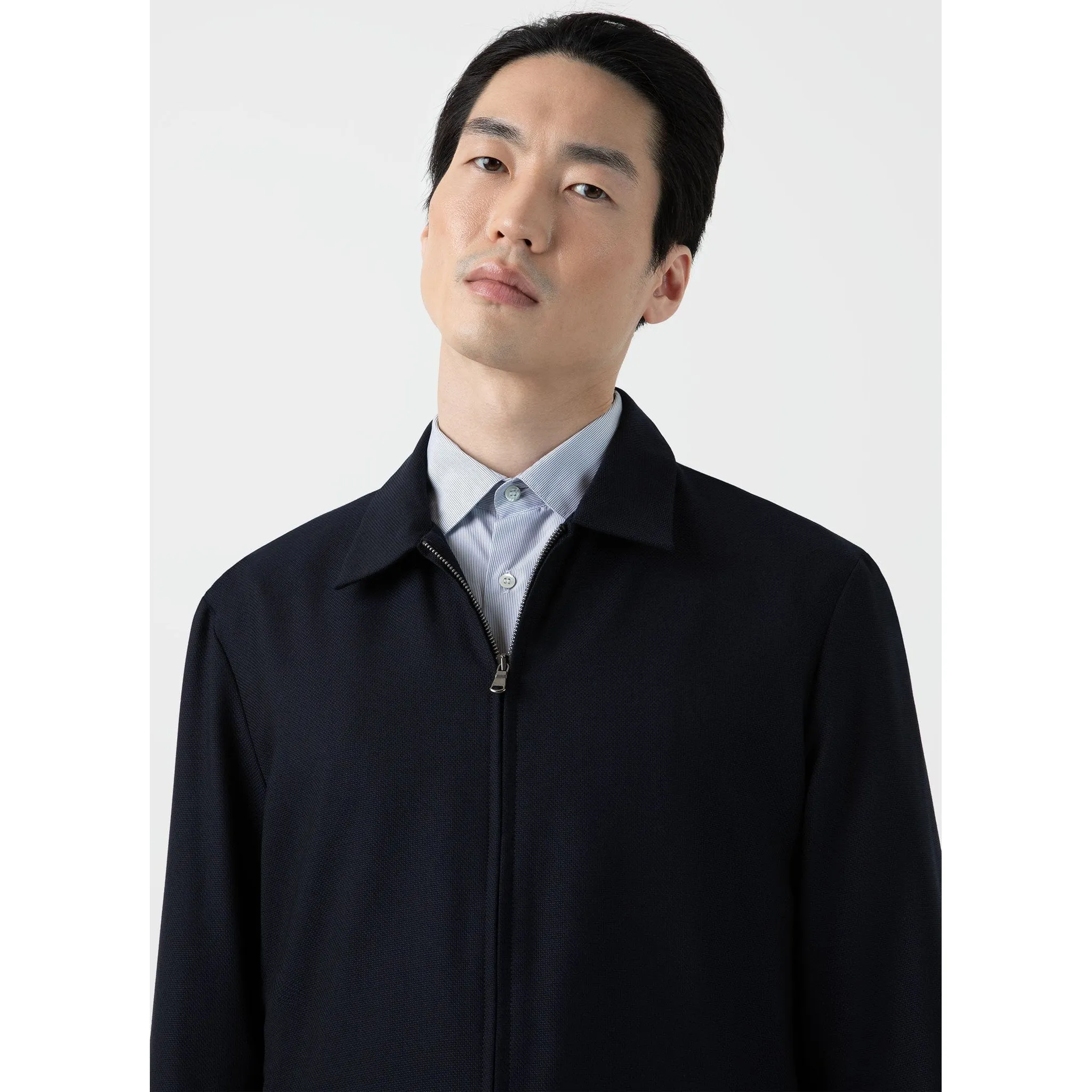 Travel Wool Harrington Jacket | Men | Navy