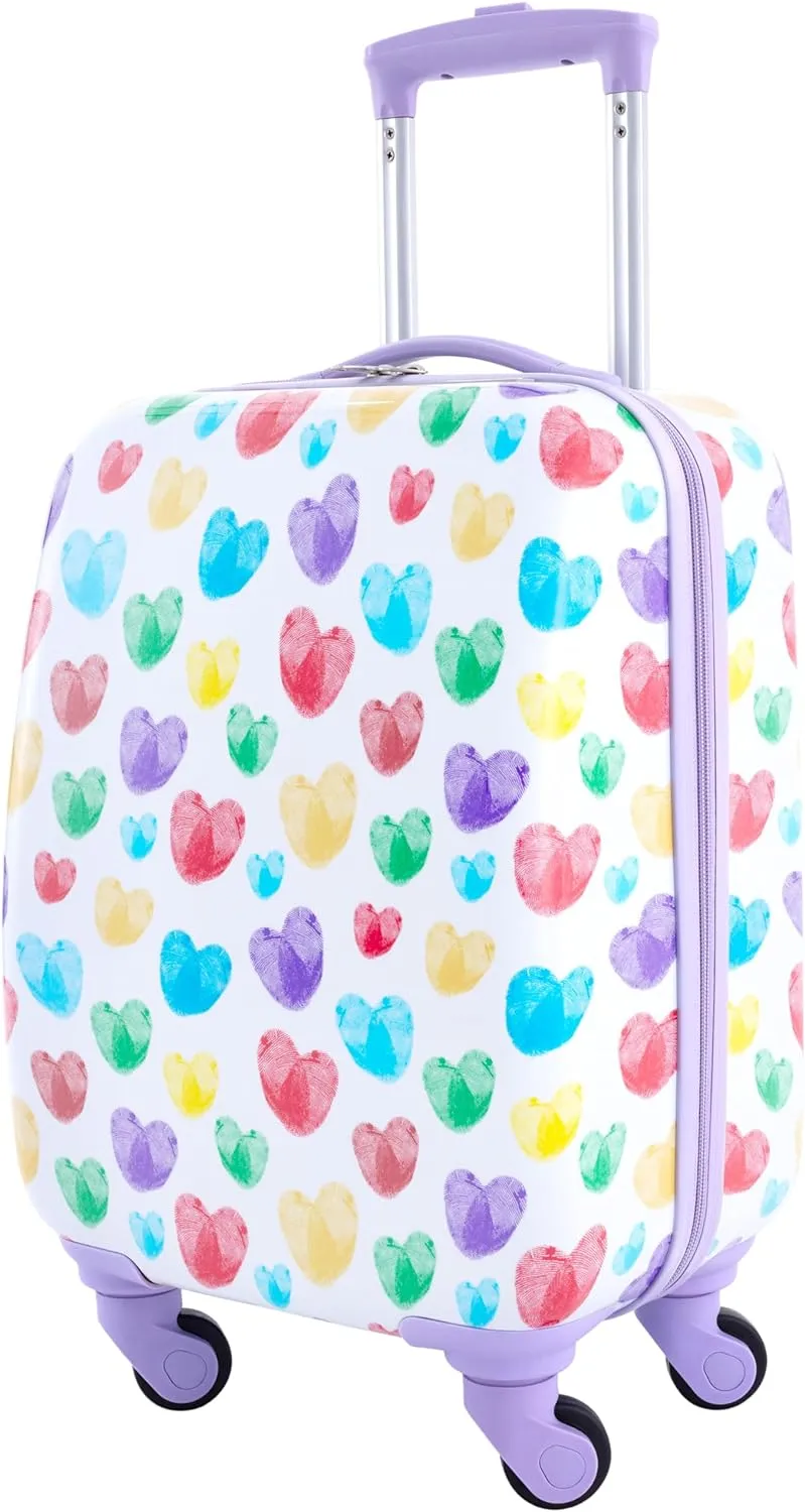 Travelers Club Kids 5 Piece Travel Luggage Set  - Thumbprint heart