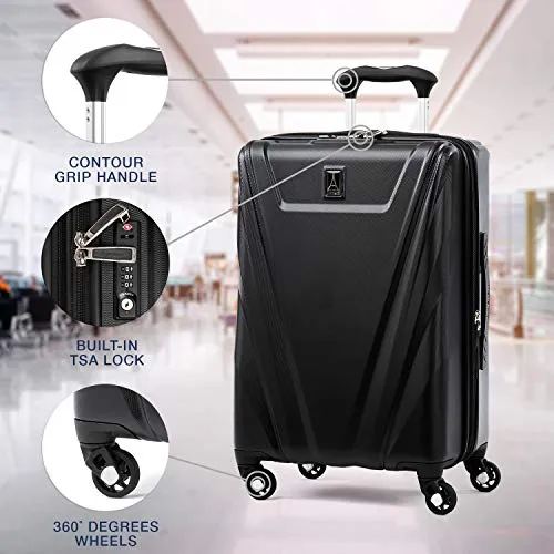 Travelpro Maxlite 5 Expandable Carry-on Spinner Hardside Luggage, Black